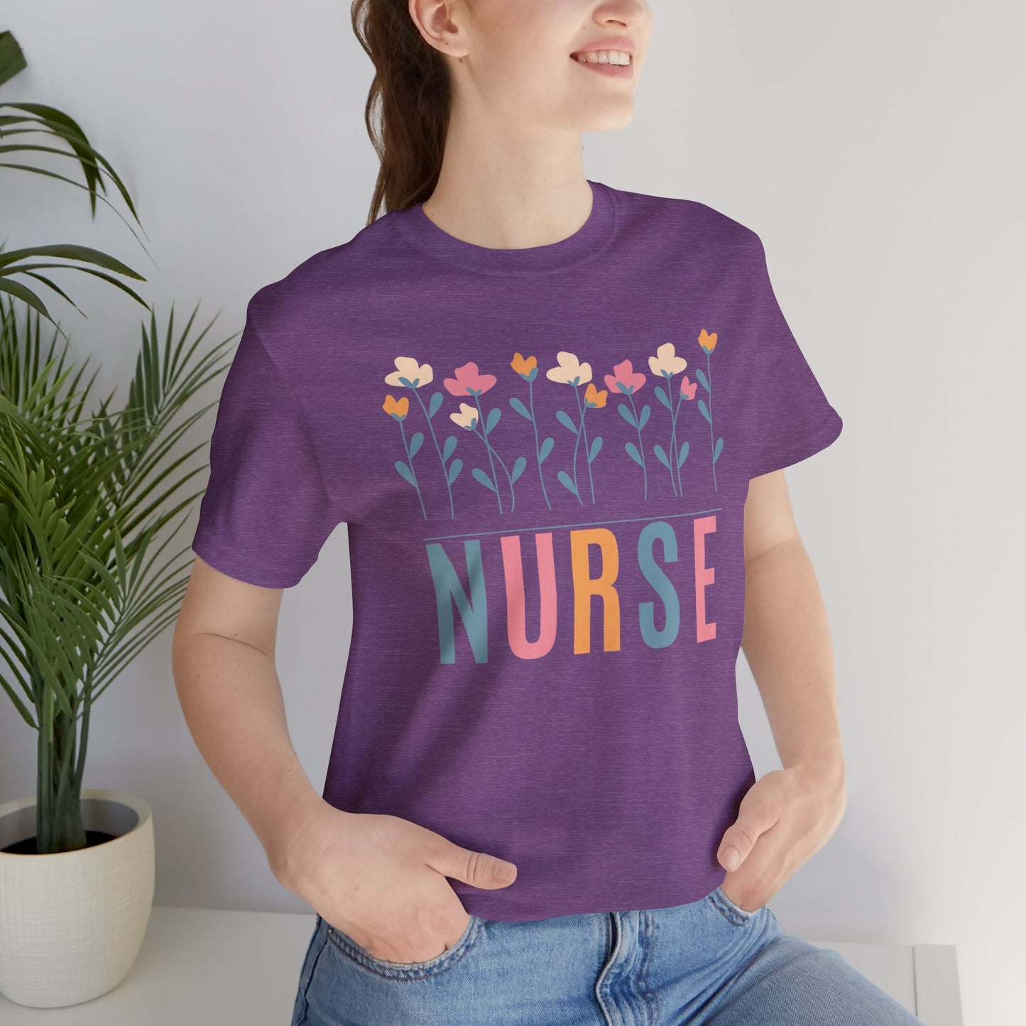 Flowers Nurse T-shirt