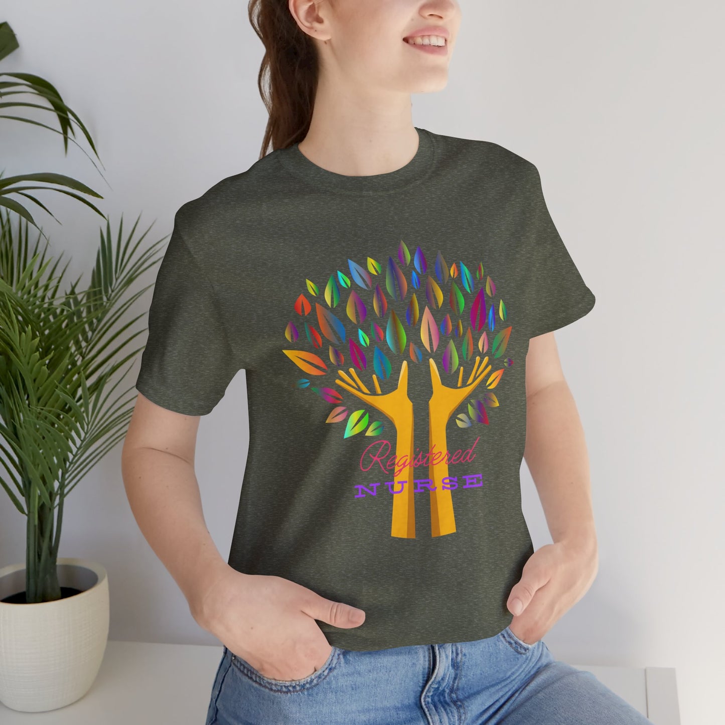 Colorful leaves Nurse T-shirt