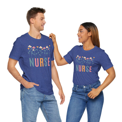 Flowers Nurse T-shirt