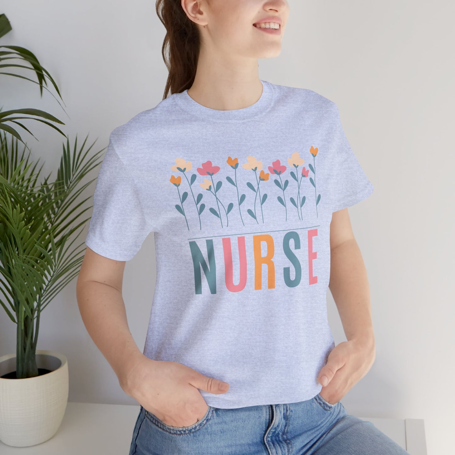 Flowers Nurse T-shirt