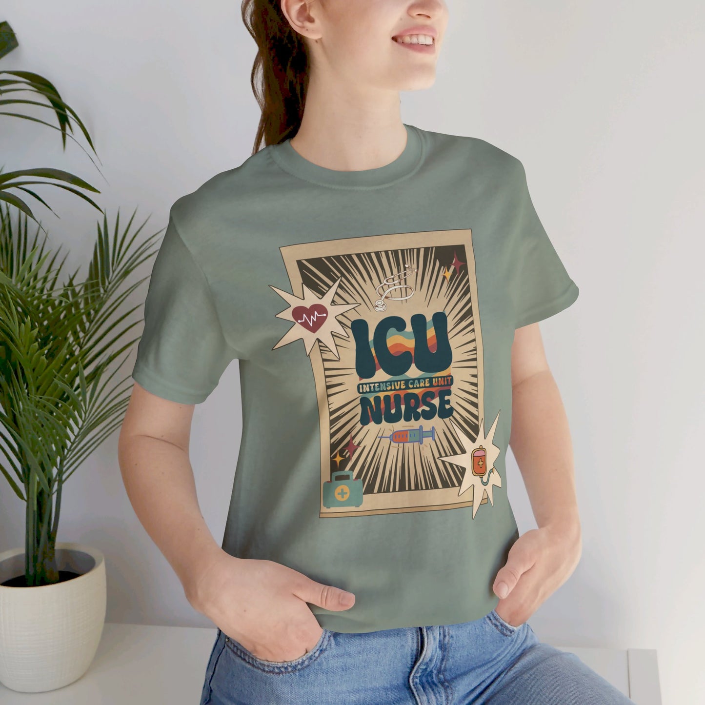 Vintage style ICU Nurse T-shirt