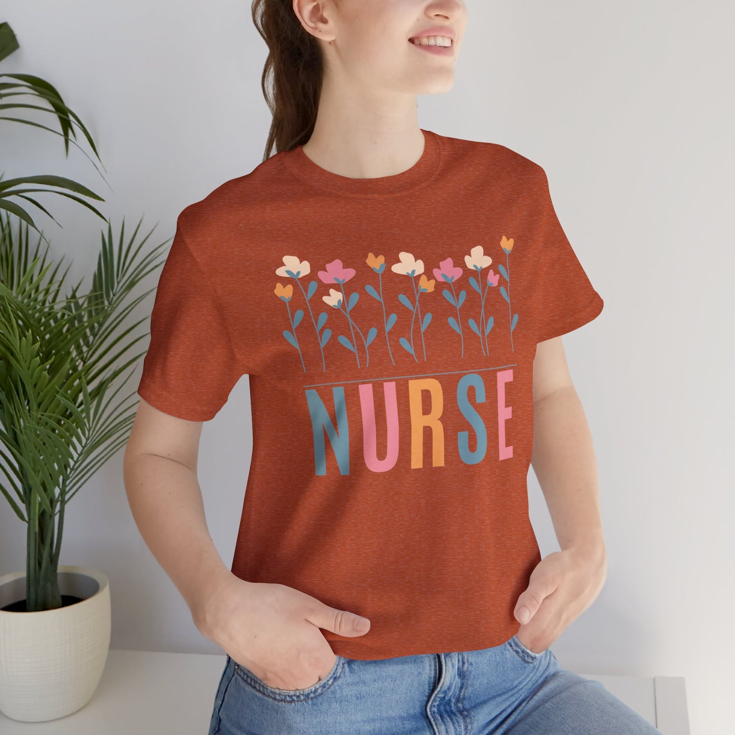 Flowers Nurse T-shirt