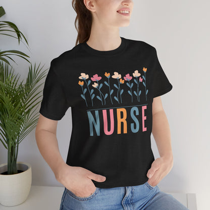 Flowers Nurse T-shirt